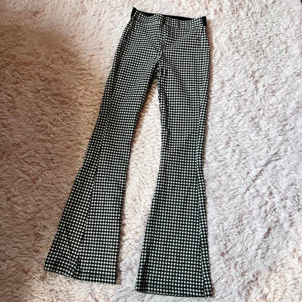 Ginhman Plaid Flare Retro Teacher Disco Rustic Boho Country Cowgirl Pants